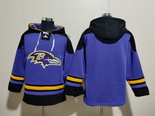 Baltimore Ravens Blank Ageless Must-Have Lace-Up Pullover Hoodie