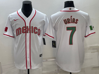 Men's Mexico Baseball #7 Julio Urías 2023 White World Baseball Classic Stitched Jersey