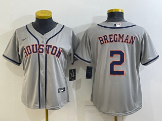 Women's Houston Astros #2 Alex Bregman Gray Cool Base Stitched Baseball Jersey