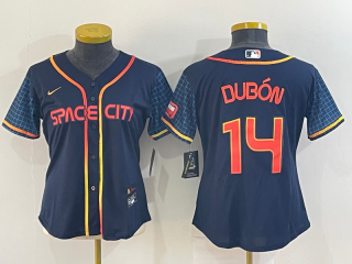 Women's Houston Astros #14 Mauricio Dubón 2022 Navy City Connect Stitched Jersey