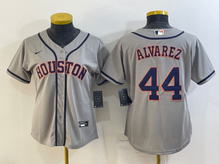 Women's Houston Astros #44 Yordan Alvarez Gray Cool Base Stitched Baseball Jersey 2