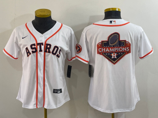 Women's Houston Astros White 2022 World Series Champions Team Big Logo With Patch Cool