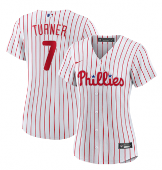 Women's Philadelphia Phillies #7 Trea Turner White Stitched Baseball Jersey(Run Small)