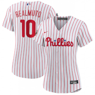 Women's Philadelphia Phillies #10 J.T. Realmuto White 2022 World Series Flex Base Stitched