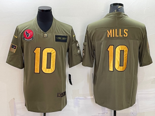 Houston Texans #10 Davis Mills OliveGold Salute To Service Limited Stitched Jersey