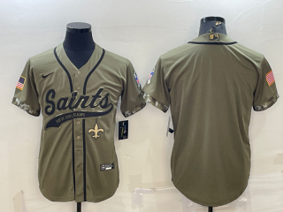 New Orleans Saints Blank Olive 2022 Salute To Service Cool Base Stitched Baseball
