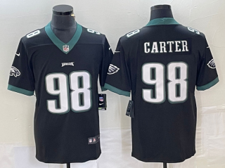 Philadelphia Eagles #98 Jalen Carter Black Vapor Limited Stitched Football Jersey