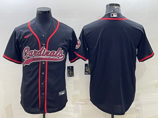 Arizona Cardinals Blank Black With Patch Cool Base Stitched Baseball Jersey
