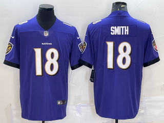 Baltimore Ravens #18 Roquan Smith Purple Vapor Untouchable Limited Stitched