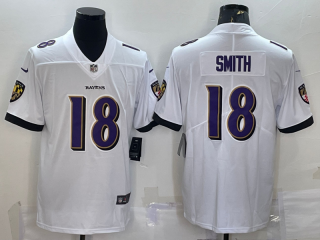 Baltimore Ravens #18 Roquan Smith White Vapor Untouchable Limited Stitched