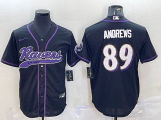 Baltimore Ravens #89 Mark Andrews Black With Patch Cool Base Stitched Baseball