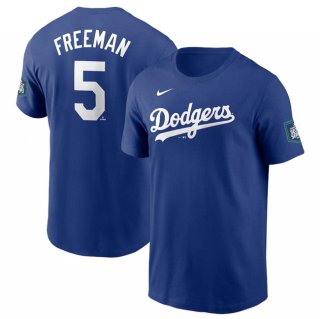 Los Angeles Dodgers #5 Freddie Freeman Royal 2024 World Tour Seoul Series Name &