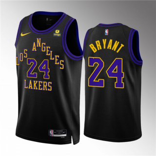 Los Angeles Lakers #24 Kobe Bryant Black 2023 24 City Edition Stitched Basketball