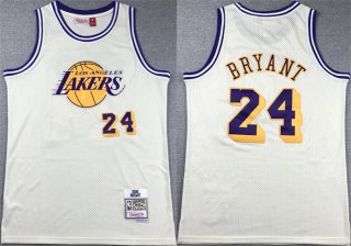 Los Angeles Lakers #24 Kobe Bryant White Throwback Basketball Jersey