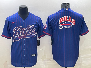 Buffalo Bills Royal Team Big Logo With Patch Cool Base Stitched Baseball Jersey