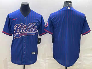 Buffalo Bills Blank Royal With Patch Cool Base Stitched Baseball Jersey