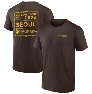 San Diego Padres Brown 2024 World Tour Seoul Series Stamp T-Shirt