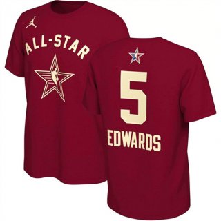 2024 All-Star #5 Anthony Edwards Crimson T-Shirt