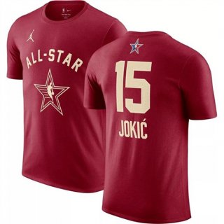 2024 All-Star #15 Nikola Jokic Crimson T-Shirt