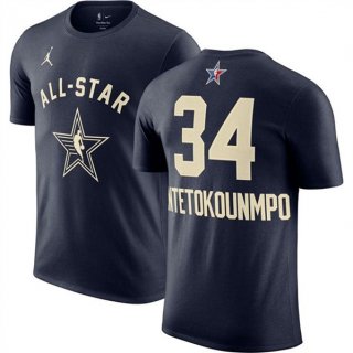2024 All-Star #34 Giannis Antetokounmpo Navy T-Shirt