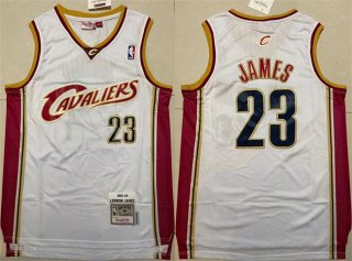 Cleveland Cavaliers #23 LeBron James White Throwback Stitched Jersey