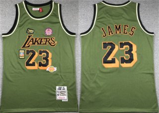 Los Angeles Lakers #23 LeBron James Green 2018-19 Throwback Basketball Jersey