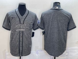 Indianapolis Colts Blank Grey With Patch Cool Base Stitched Baseball Jersey