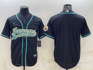 Jacksonville Jaguars Blank Black With Patch Cool Base Stitched Baseball Jersey