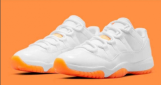 jordan 11 white orange shoes