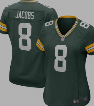 Green Bay Packers #8 Jacobs green women jersey