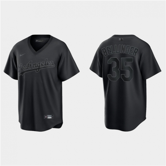 Los Angeles Dodgers #35 Cody Bellinger Black Pitch Black Fashion Replica Stitched Jersey