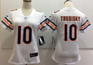 Women Nike Chicago Bears #10 Mitchell Trubisky White Untouchable Limited Stitched