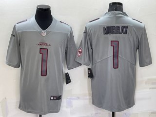 Arizona Cardinals #1 Kyler Murray Gray With Patch Atmosphere Fashion Stitched