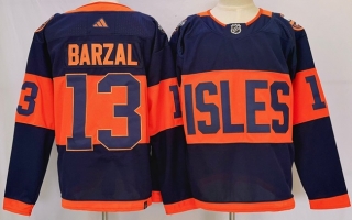 New York Islanders #13 Mathew Barzal Navy 2024 With Stadium Series Patch Stitched