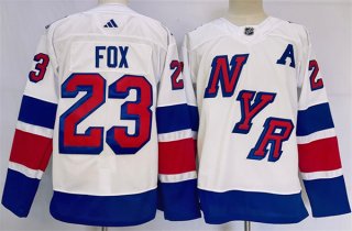 New York Rangers #23 Adam Fox White 2023-2024 Stadium Series Stitched Jersey