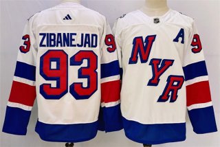 New York Rangers #93 Mika Zibanejad White 2023-2024 Stadium Series Stitched Jersey