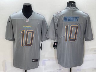 Los Angeles Chargers #10 Justin Herbert Gray Atmosphere Fashion Stitched Game Jersey