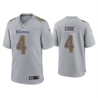 Minnesota Vikings #4 Dalvin Cook Gray Atmosphere Fashion Stitched Game Jersey