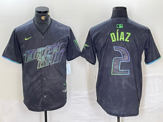 Tampa Bay Rays #2 Yandy Díaz Charcoal 2024 City Connect Limited Stitched Baseball Jersey