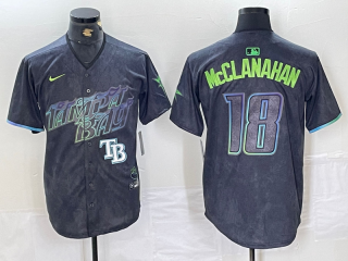 Tampa Bay Rays #18 Shane McClanahan Charcoal 2024 City Connect Limited 5
