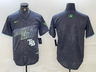 Tampa Bay Rays Blank Charcoal 2024 City Connect Limited Stitched Baseball Jersey 2
