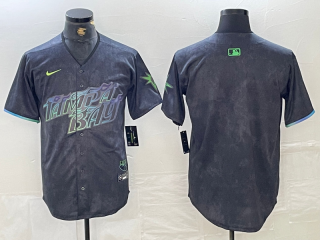 Tampa Bay Rays Blank Charcoal 2024 City Connect Limited Stitched Baseball Jersey