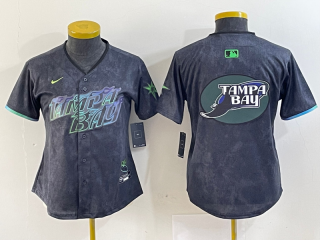 Women Tampa Bay Rays #56 Randy Arozarena Charcoal 2024 City Connect Limited Stitched 5