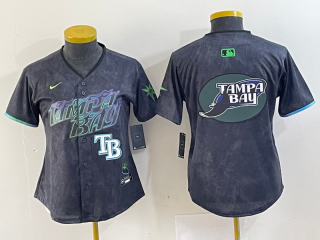 Women Tampa Bay Rays #56 Randy Arozarena Charcoal 2024 City Connect Limited Stitched 6