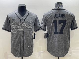Las Vegas Raiders #17 Davante Adams Grey With Patch Cool Base Stitched Baseball