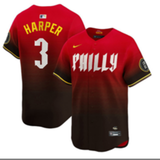 Philadelphia Phillies #3 Bryce Harper red city jersey