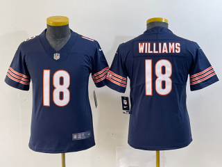 Youth Chicago Bears #18 Caleb Williams Navy 2024 Draft Vapor Football Stitched Jersey