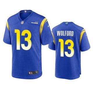 Los Angeles Rams #13 John Wolford Royal Stitched Football Game Jersey