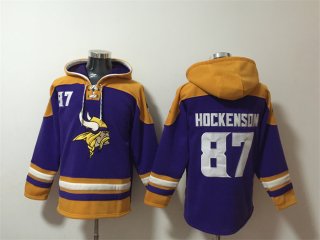 Minnesota Vikings #87 T.J. Hockenson Purple Yellow Ageless Must-Have Lace-Up