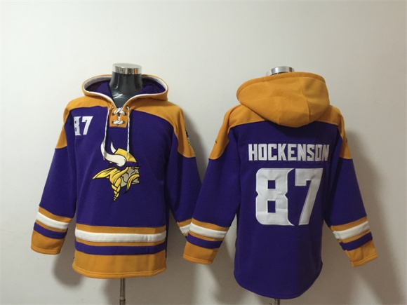 Minnesota Vikings #87 T.J. Hockenson Purple Yellow Ageless Must-Have Lace-Up
